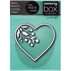 MEMORY BOX Stanzformen Set Stanzschablone Scrapbooking Die Cut, Berry Branch Loving Heart Herz