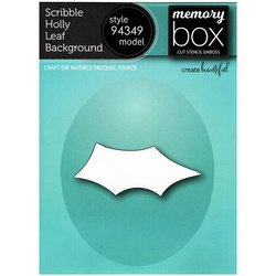 MEMORY BOX Stanzformen Set Stanzschablone Scrapbooking Die Cut, Scribble Holly Leaf Background Stechpalmen-Hintergrund