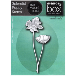 MEMORY BOX Stanzformen Set Stanzschablone Scrapbooking Die Cut, Splendid Poppy Stems Mohnblumen