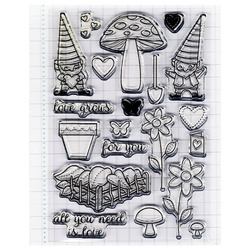 MEMORY BOX Transparent Acryl Stempel Motivstempel Clear Stamp Love Grows Liebe wächst Zwerge