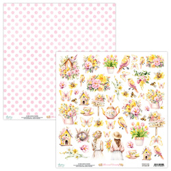 MINTAY 30x30cm doppelseitig Scrapbooking Papier mit Elementen - Blossom Serenity