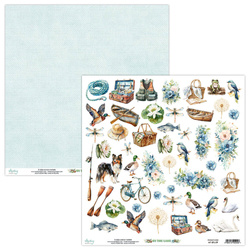 MINTAY 30x30cm doppelseitig Scrapbooking Papier mit Elementen - By The Lake