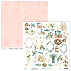 MINTAY 30x30cm doppelseitig Scrapbooking Papier mit Elementen -  Winged Melodies