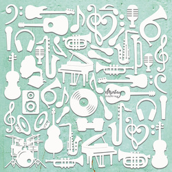MINTAY Chippies - Dekorpappe Die Cut Chipboard Dekoration Ornament - Musik - Kartons
