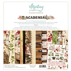 MINTAY Set 12Stk 30x30cm doppelseitig Scrapbooking Papier 240g - Academia