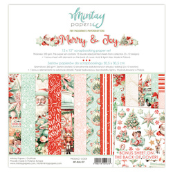 MINTAY Set 12Stk 30x30cm doppelseitig Scrapbooking Papier 240g - Merry & Joy