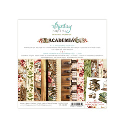 MINTAY Set 24Stk 15x15cm doppelseitig Scrapbooking Papier 240g - Academia