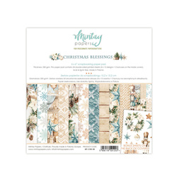 MINTAY Set 24Stk 15x15cm doppelseitig Scrapbooking Papier 240g - Christmas Blessings
