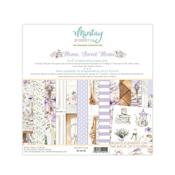 MINTAY Set 24Stk 15x15cm doppelseitig Scrapbooking Papier 240g - Home, Sweet Home