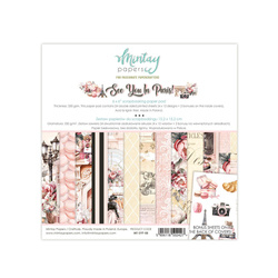 MINTAY Set 24Stk 15x15cm doppelseitig Scrapbooking Papier 240g -  See You In Paris