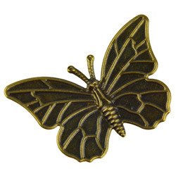 Metall Ornament - antik gold - Schmetterling - 5St