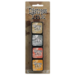 Mini Distress Pad kit 7 - Ranger TDPK40378 Old Paper, Weathered Wood, Worn Lipstick, Wild Honey