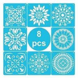 Mixed Media Schablone STENCIL für Decoupage Scrapbooking 15x15 - Mandala B - 8St