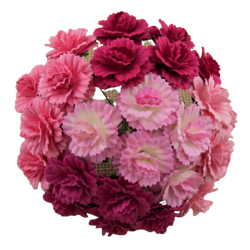 NELKEN 25mm 50Stk Scrapbooking Maulbeerpapier Blumen Flowers, rosa  mix