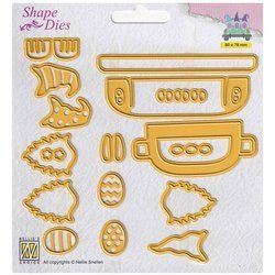 NELLIES Stanzform Präge Stanzschablone Scrapbooking Cutting Die, Auto, Zwerge, Ostereier SD194