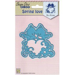 NELLIES Stanzform Präge Stanzschablone Scrapbooking Cutting Die, Herz Vogel 016