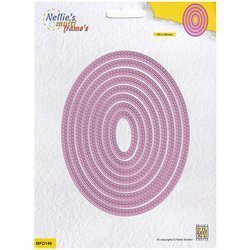 NELLIES Stanzform Präge Stanzschablone Scrapbooking Cutting Die, Ovale mit Steppnähten MFD149