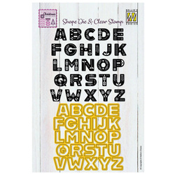 NELLIE'S - Stempel mit Stanze Stanzschablone Scrapbooking Cutting Die, Scandinavian alphabet uppercase