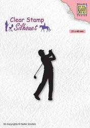 NELLIE'S Transparent Acryl Stempel Motivstempel Clear Stamp - Golfspieler Golf