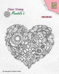 NELLIE'S Transparent Acryl Stempel Motivstempel Clear Stamp - Herz Blumen