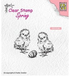 NELLIE'S Transparent Acryl Stempel Motivstempel Clear Stamp - Hühner und Osterei