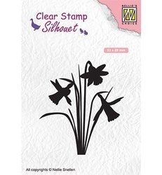 NELLIE'S Transparent Acryl Stempel Motivstempel Clear Stamp - Narzissen Blumen