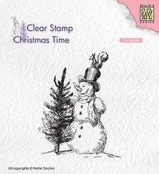 NELLIE'S Transparent Acryl Stempel Motivstempel Clear Stamp - Schneemann