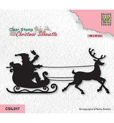 NELLIE'S Transparent Acryl Stempel Motivstempel Clear Stamp, Weihnachtsmannkutsche CSIL017 