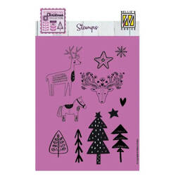 NELLIE'S Transparent Stempel Motivstempel Clear Stamp, NSCS018 Weihnachtsbaum-Rentier