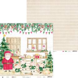 P13 30,5x30,5cm doppelseitig Scrapbooking Paper Designpapier 240g, Santa's workshop 01