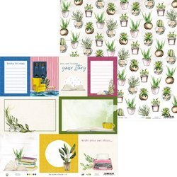 P13 30,5x30,5cm doppelseitig Scrapbooking Paper Designpapier 240g, The Garden of Books 05