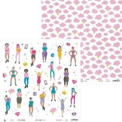 P13 30,5x30,5cm doppelseitig Scrapbooking Papier Motivpapier 240g Girl Gang 01