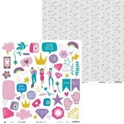 P13 30,5x30,5cm doppelseitig Scrapbooking Papier Motivpapier 240g Girl Gang 07