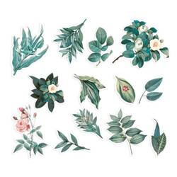 P13 - Papierelemente Scrapbooking - Flowers and leaves Naturalist - 12 Stück