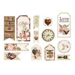 P13 - Papierelemente Scrapbooking - Love Stories - 13 Stück