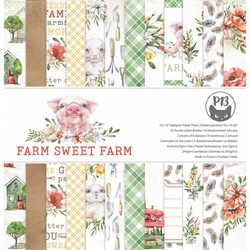 P13 Set 12 Blatt 30,5x30,5cm doppelseitig Scrapbooking Papier 240g, Farm sweet farm