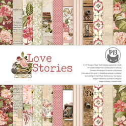 P13 Set 24 Blatt 15x15cm doppelseitig Scrapbooking Papier Block 240g, Love Stories