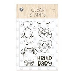 P13 Transparent Stempeln Set Motivstempel Clear Stamps, Schnuller Teddybär Baby