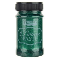 PENTART Deluxe PASTE Effektpaste, Basteln, für Schablonen Smaragd 100 ml