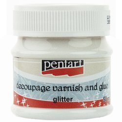 PENTART Kleben Lack Glitzereffekt Decoupage Varnish Glue Glitter, 2469