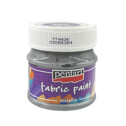 PENTART - Metallic-Stofffarbe - Fabric Paint 50ml - silber