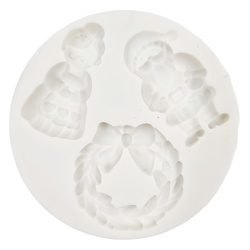 PENTART SILIKONFORM Mold Abformen Gießen Mould, 3 Weihnachtselemente - Kreis