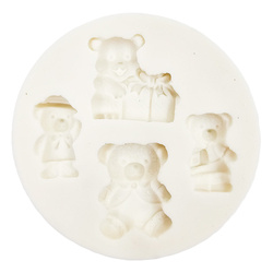 PENTART SILIKONFORM Mold Abformen Gießen Mould, 4 Teddys