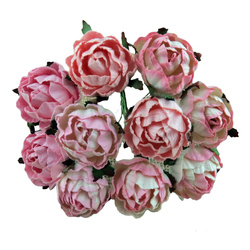 PEONIE-BLÜTEN 30 mm Maulbeerpapier Blumen Scrapbooking 50 Stk., rosa Mix