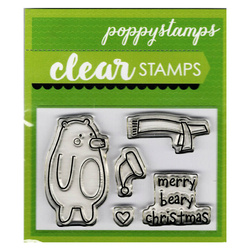 POPPYSTAMPS Transparent Stempel Motivstempel Stamp - Beary Christmas Bärchen