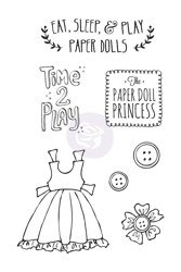 PRIMA Gummistempel Motivstempel - Play Time Princess Prinzessin, Kleid