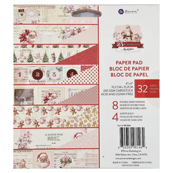 PRIMA  Setz 32 Stk 15x15cm doppelseitigen Scrapbooking Papier - Peppermint