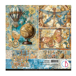 Papierset doppelseitig Scrapbooking Papier 20x20cm - Ciao Bella - Esprit de Voyage