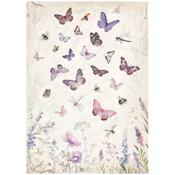 Reispapier Decoupage Bastelpapier A4 - Stamperia - Lavender Schmetterling