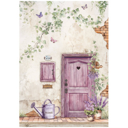 Reispapier Decoupage Bastelpapier A4 - Stamperia - Lavender Türen